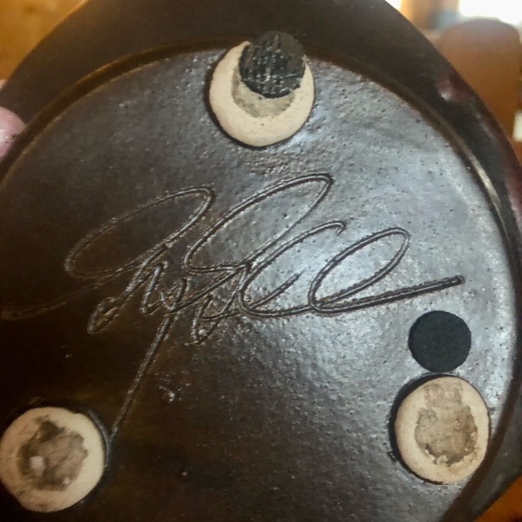 Mid Century Ikebana signed pottery flower pot with frog. - Picture 2 of 2